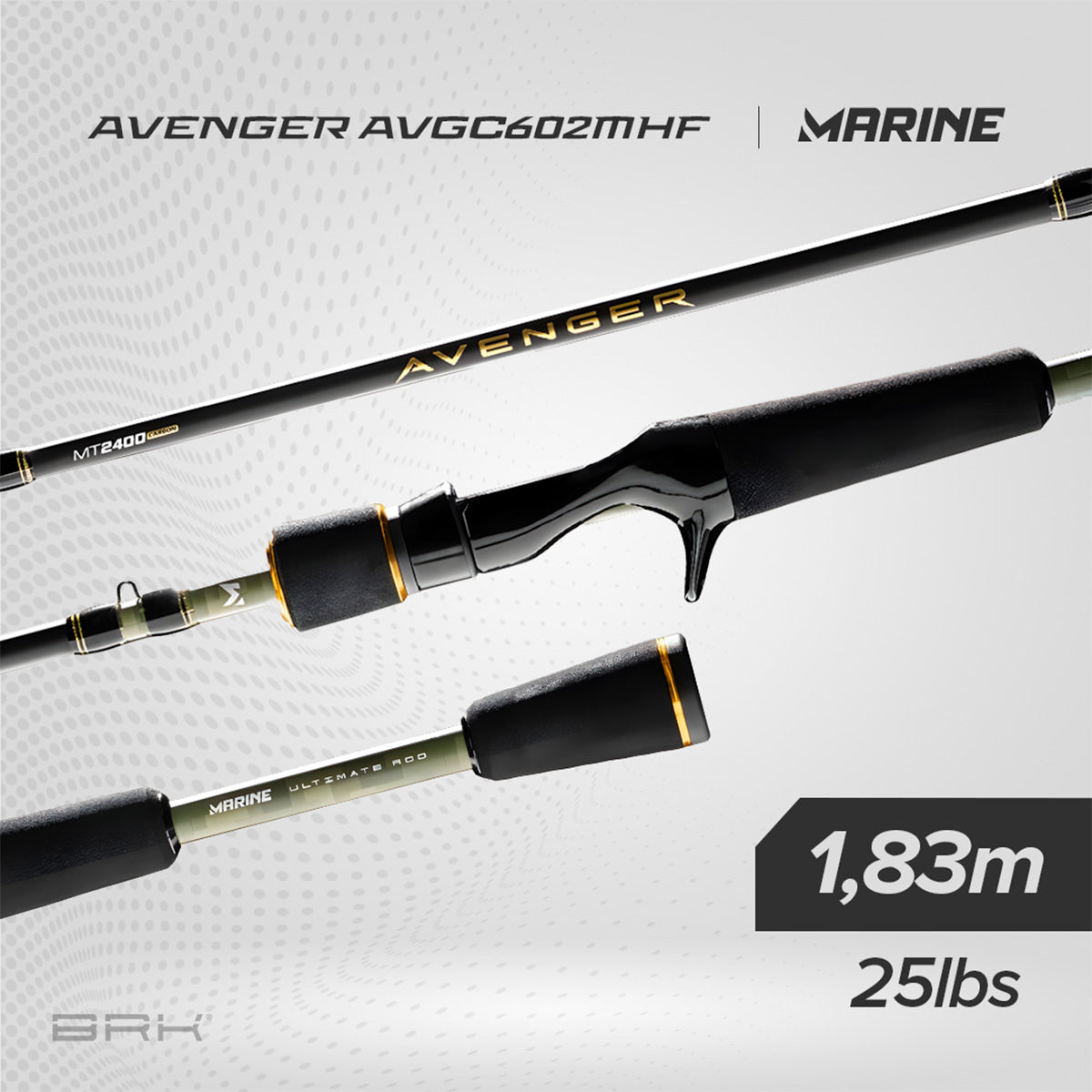 Vara de Pesca Marine Sports Avenger AVG-C602MHF 25lbs 1,83m - Carretilha (2 partes)