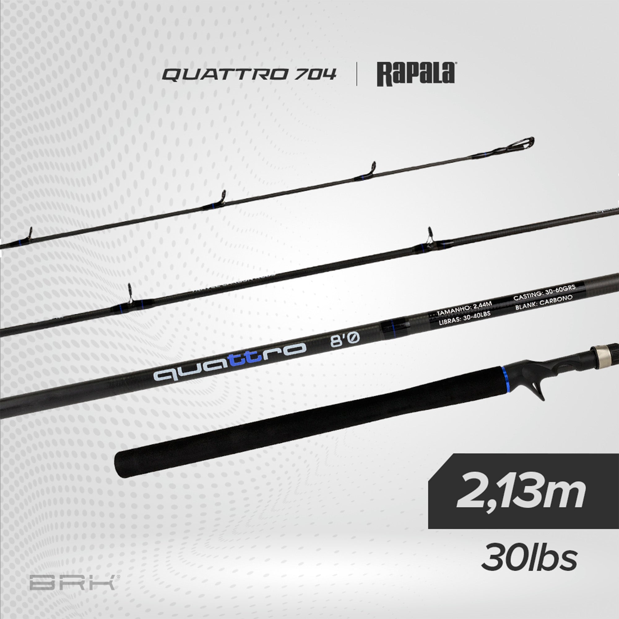Vara de Pesca Albatroz Quattro 704 30lbs 2,13m - Carretilha (4 partes)