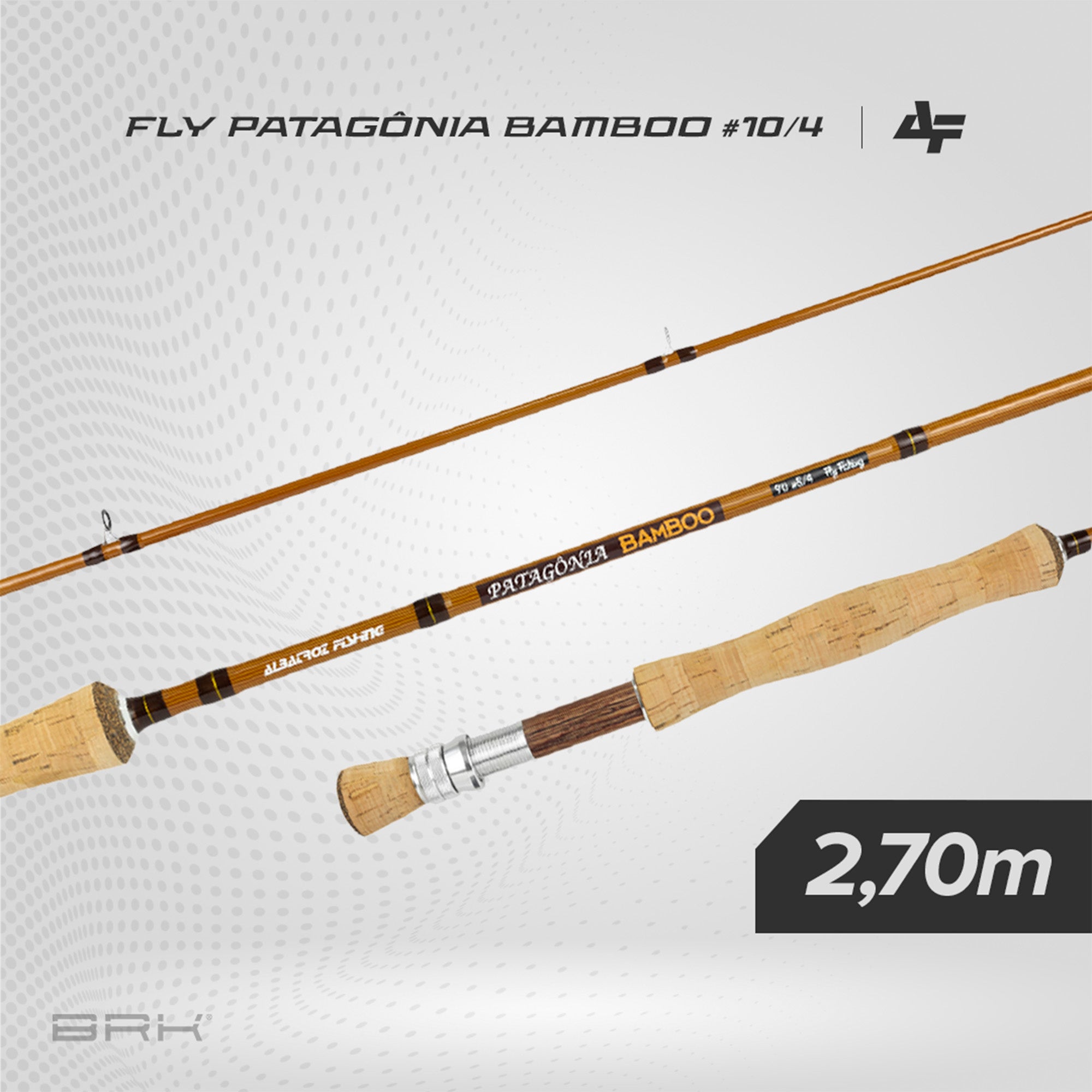 Vara de Pesca Albatroz Fly Patagônia Bamboo #10/4 2,70m - Carretilha (4 partes)