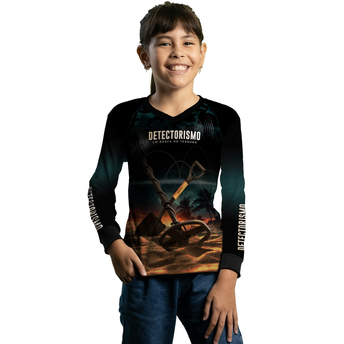 Camisa Infantil Brk Profissões Detectorismo com UV50+