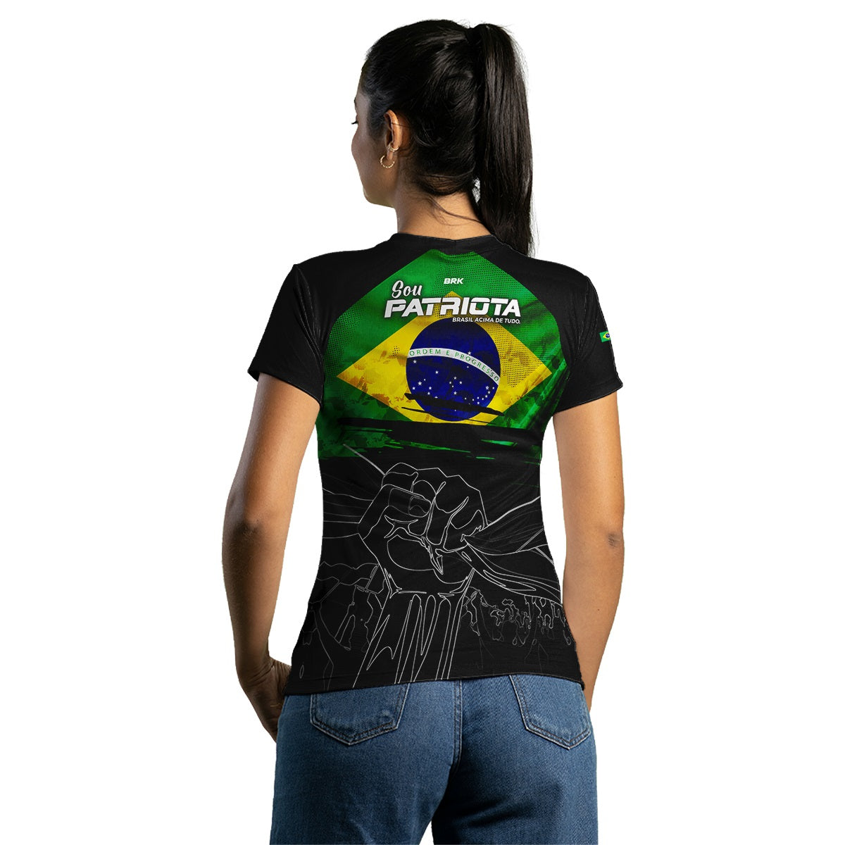 Camisa Agro Brk Brasil Patriota Preta com Proteção UV50+