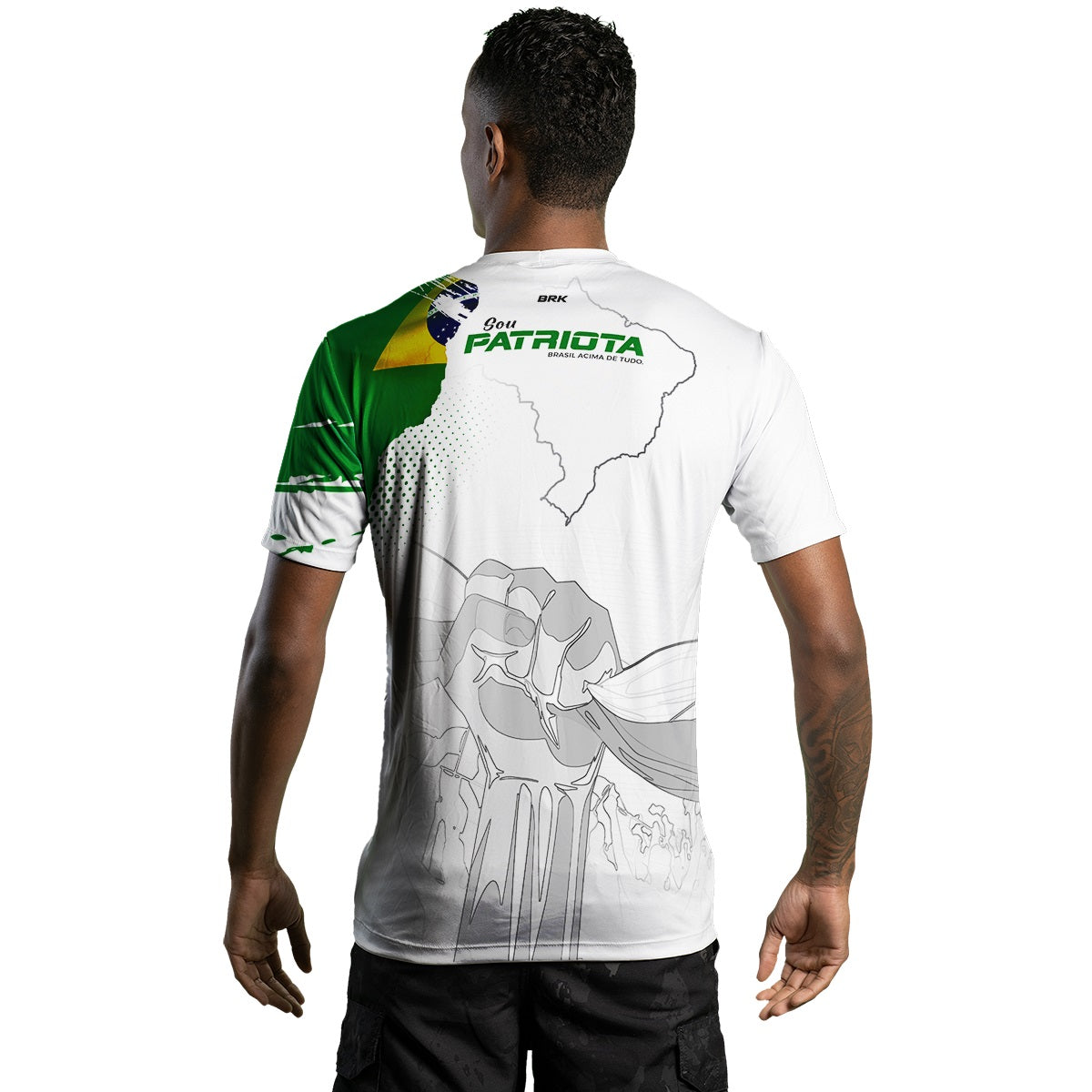 Camiseta Agro Brk Patriota Branca com Proteção Solar UV50+