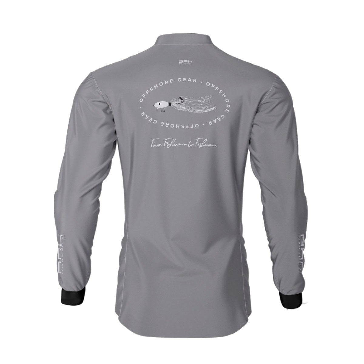 Camisa de Pesca Brk Offshore Gear Iscas Cinza com Proteção Solar UV50+