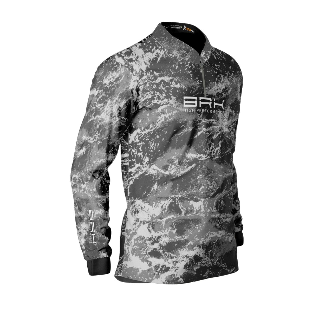 Camisa de Pesca Brk Camuflado Preto com Proteção Solar UV50+
