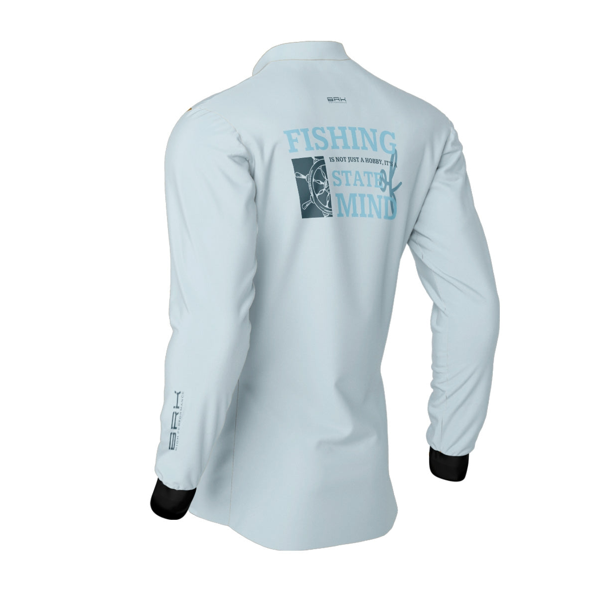 Camisa de Pesca Brk Fishing State of Mind Azul Claro com Proteção Solar UV50+
