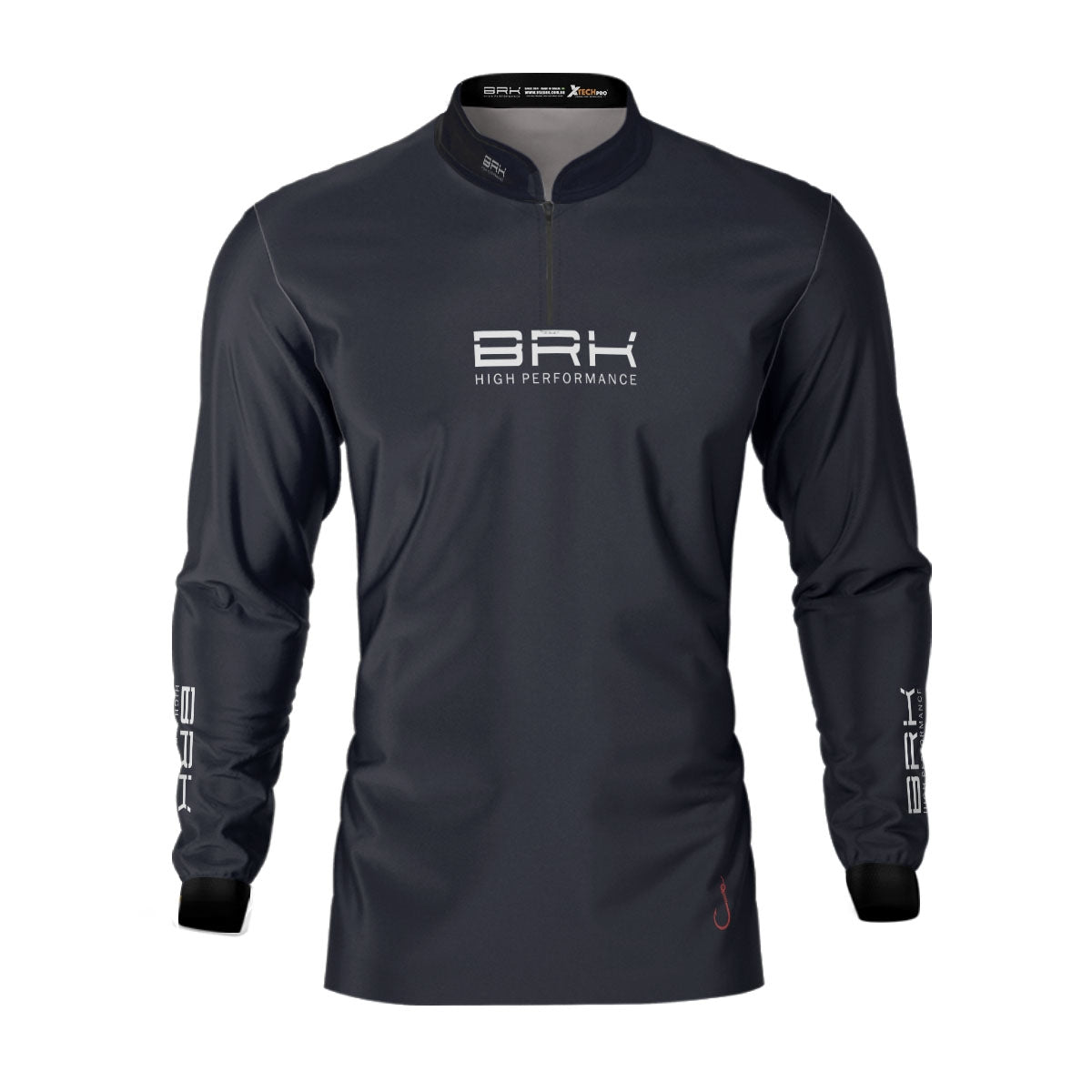 Camisa de Pesca Brk Isca Jig Head Preta com Proteção Solar UV50+