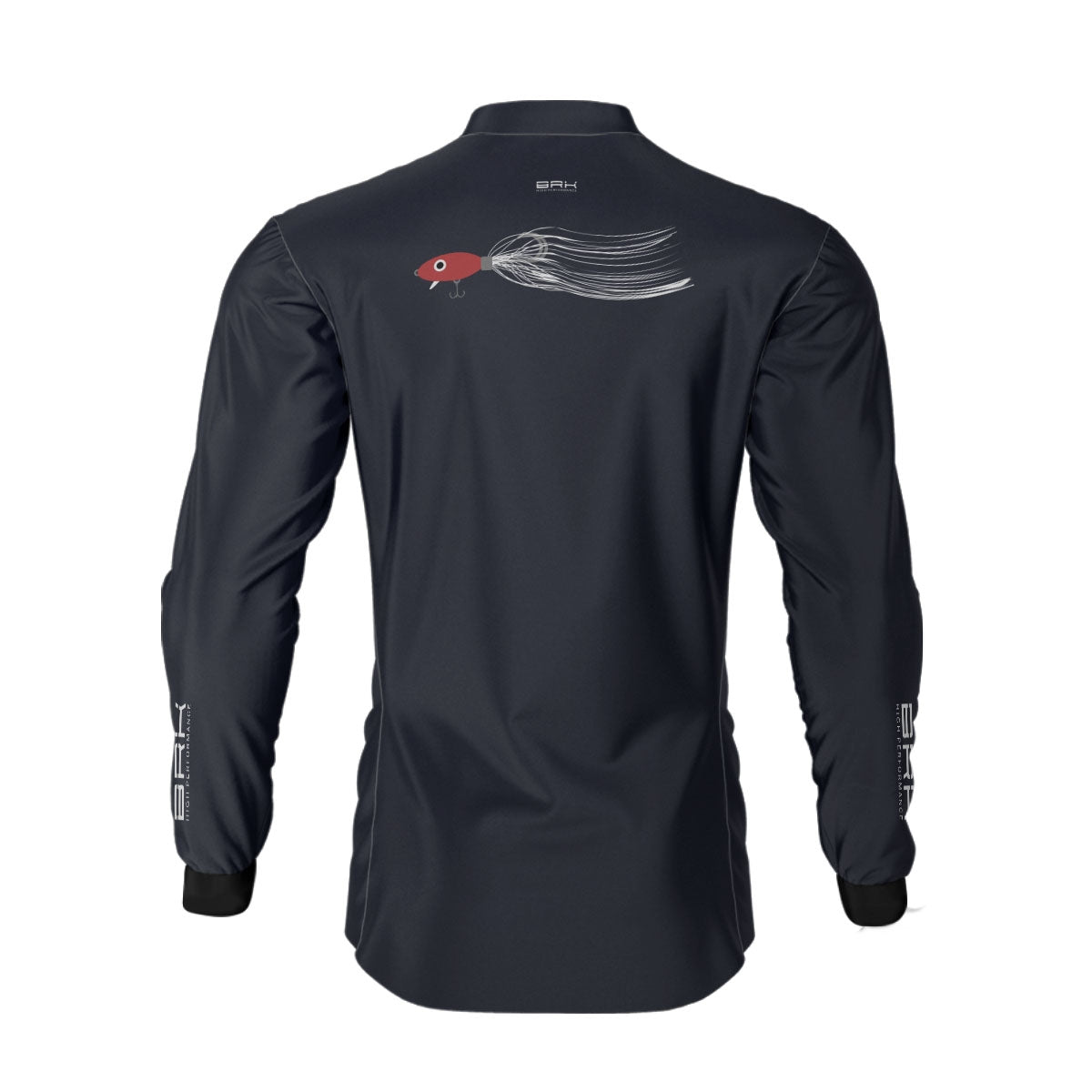 Camisa de Pesca Brk Isca Jig Head Preta com Proteção Solar UV50+