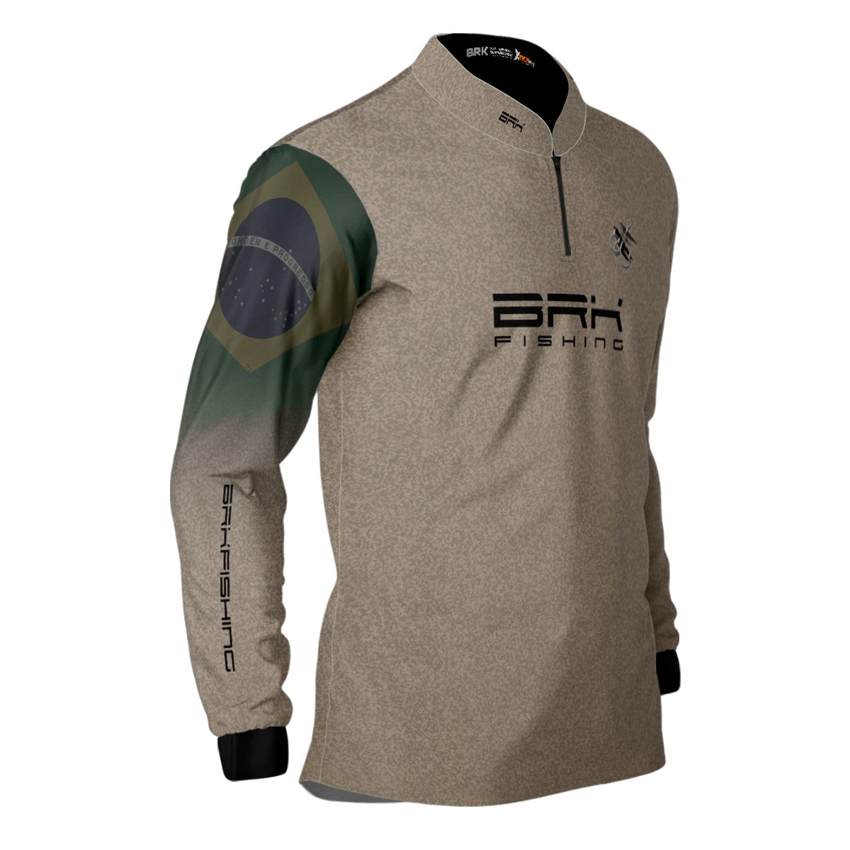 Camisa de Pesca Brk Garateia Clean Bandeira Brasil com Proteção Solar UV50+