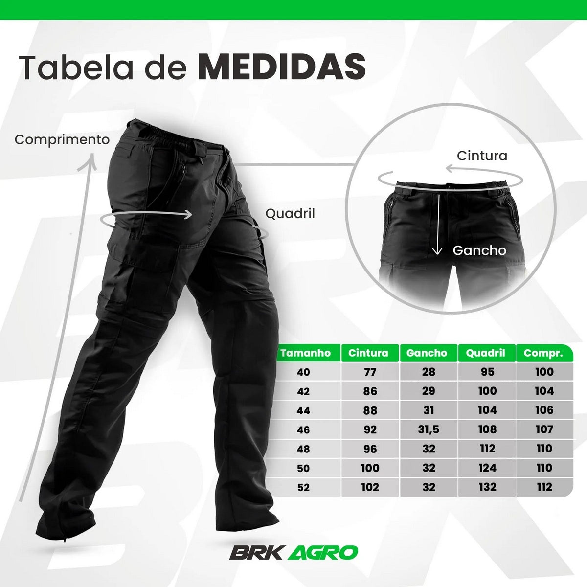 Calça Tática Brk Camuflado Verde UV35+ (Vira Bermuda)