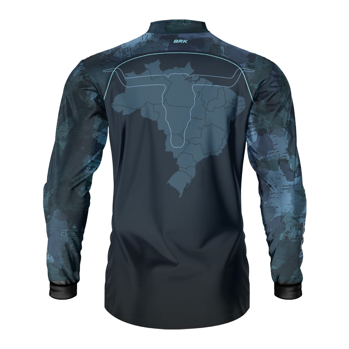 Camisa Agro Brk Camo Long Horn Brasil Azul com Proteção Solar UV50+