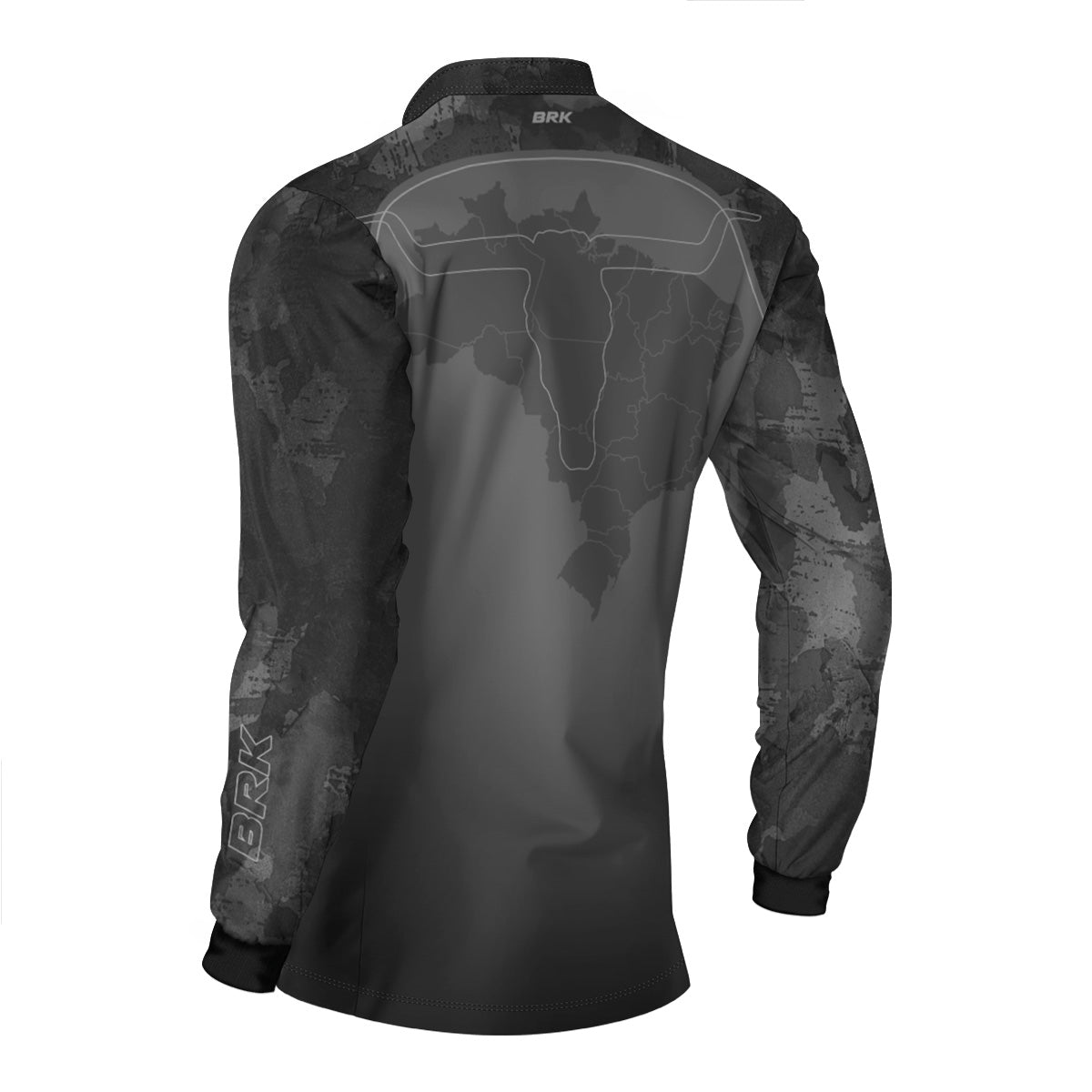 Camisa Agro Brk Camo Long Horn Brasil Cinza com Proteção Solar UV50+