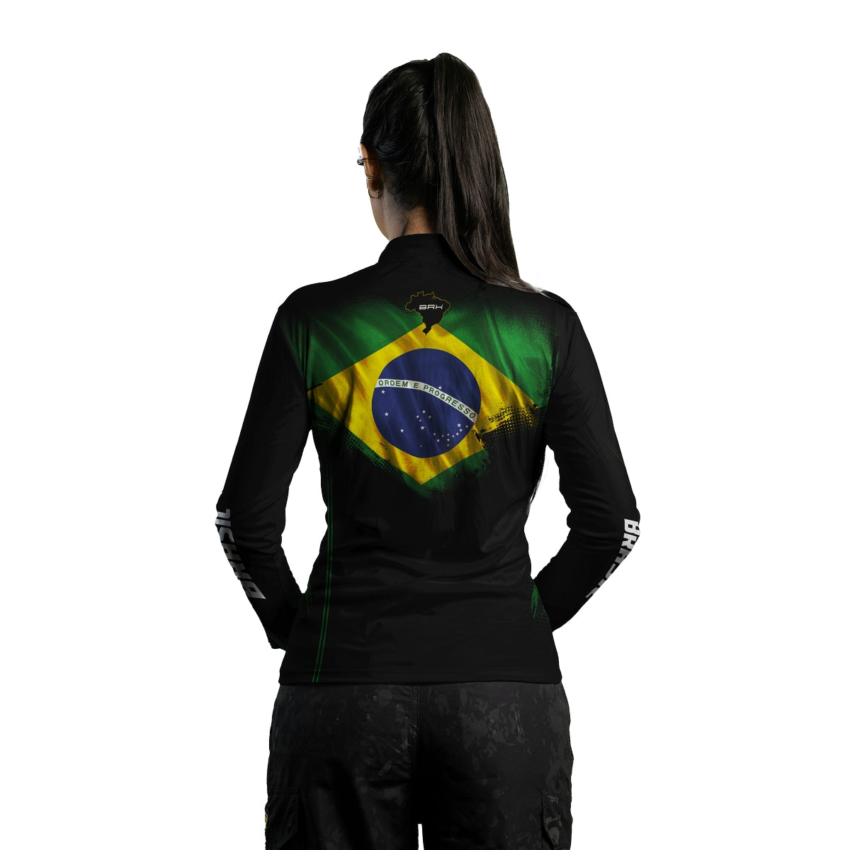 Camisa Agro Feminina Brk Bandeira do Brasil com Proteção Solar UV50+