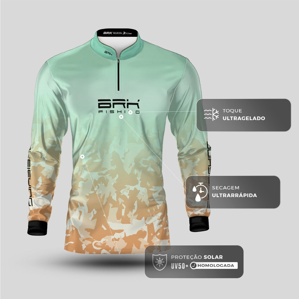 Camisa de Pesca Clara Brk Em Busca do Robalo com UV50+