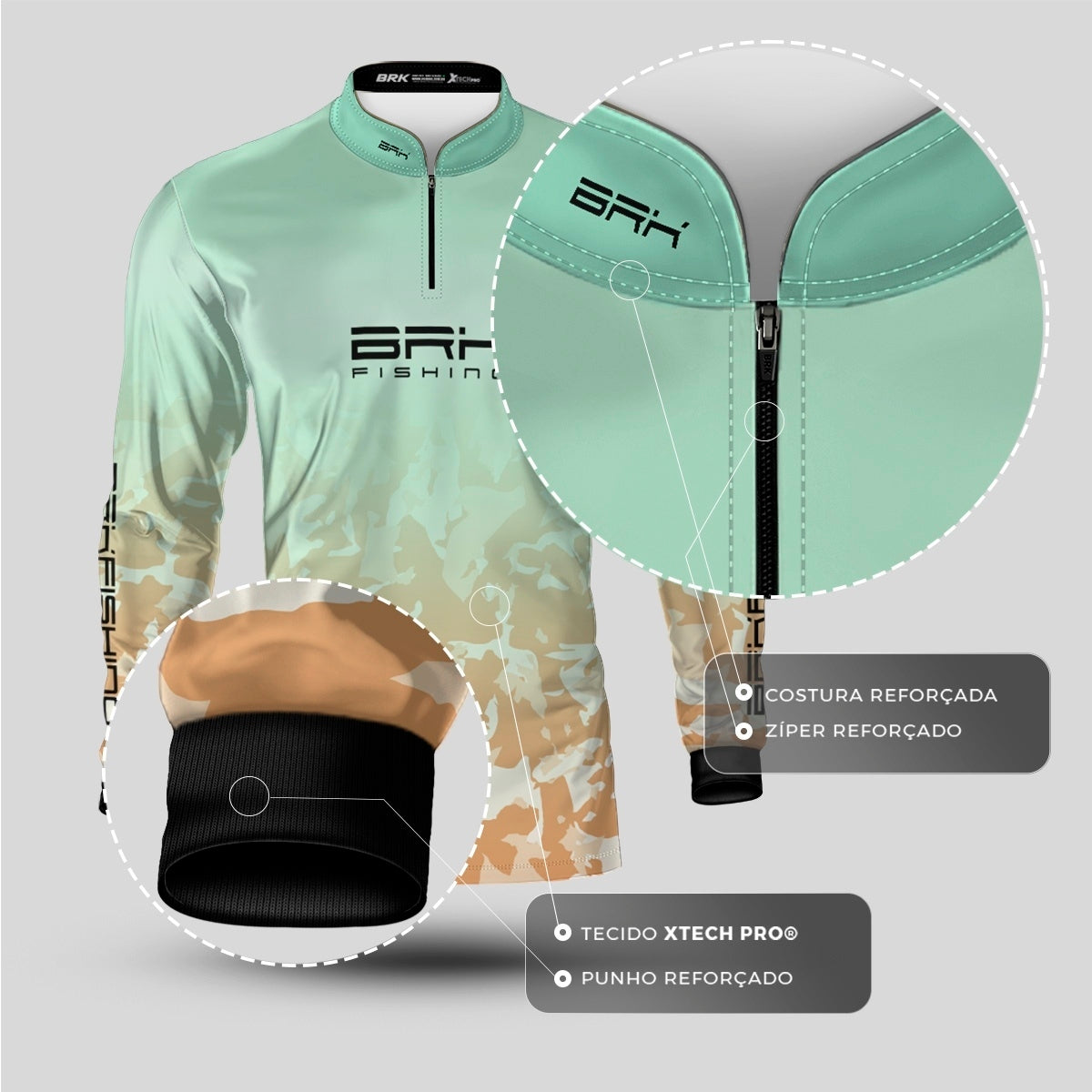 Camisa de Pesca Clara Brk Em Busca do Robalo com UV50+