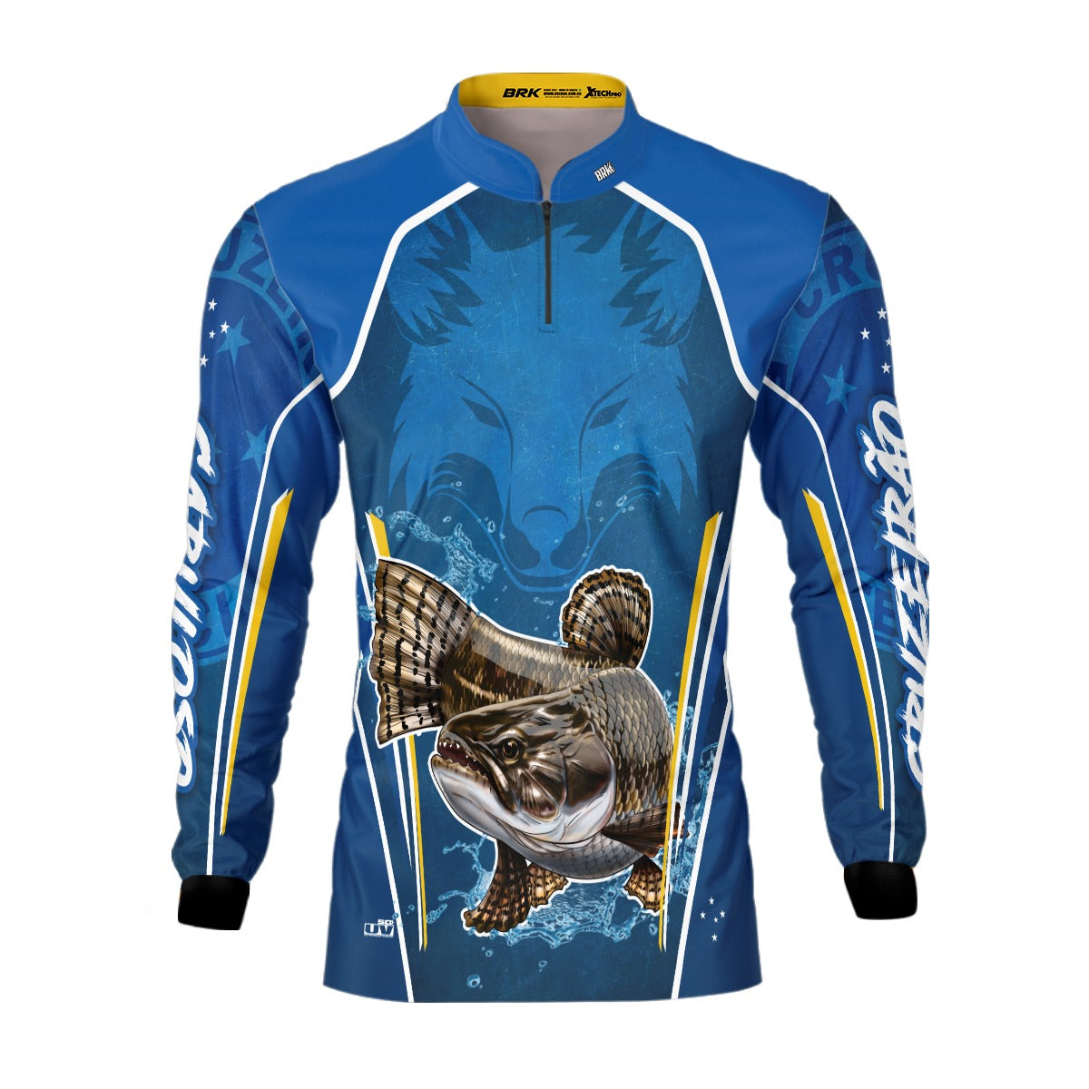Camisa de Pesca Brk Traíra Futebol Azul com Proteção Solar UV50+
