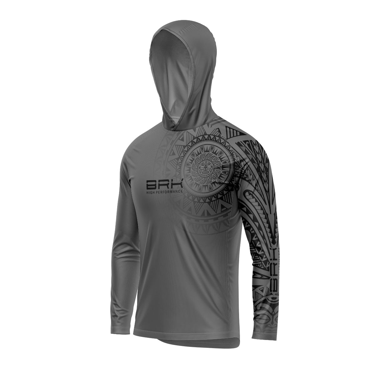 Camisa com Capuz Brk Maori Cinza com Preto com Proteção Solar UV50+