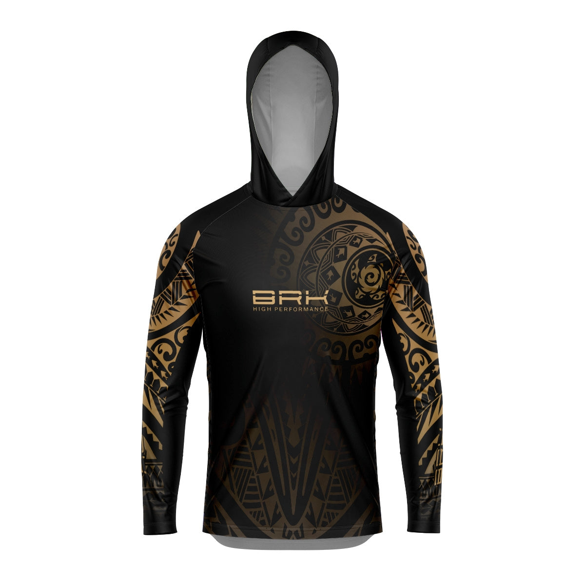 Camisa com Capuz Brk Maori Bege e Preto com Proteção Solar UV50+