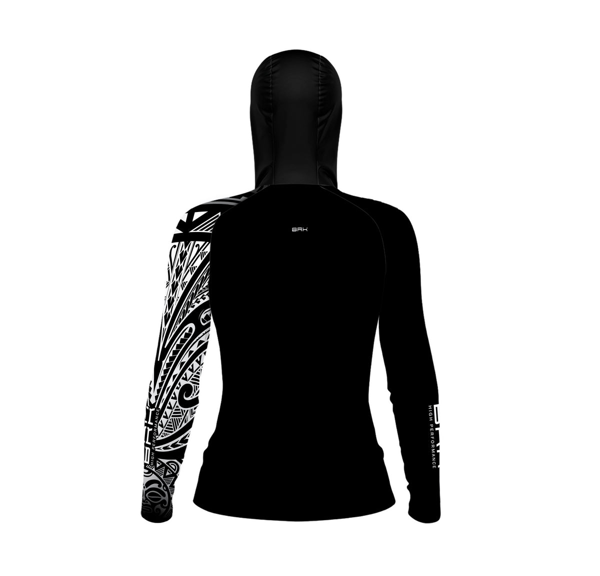 Camisa com Capuz Feminina Brk Maori Preto e Branco com Proteção Solar UV50+