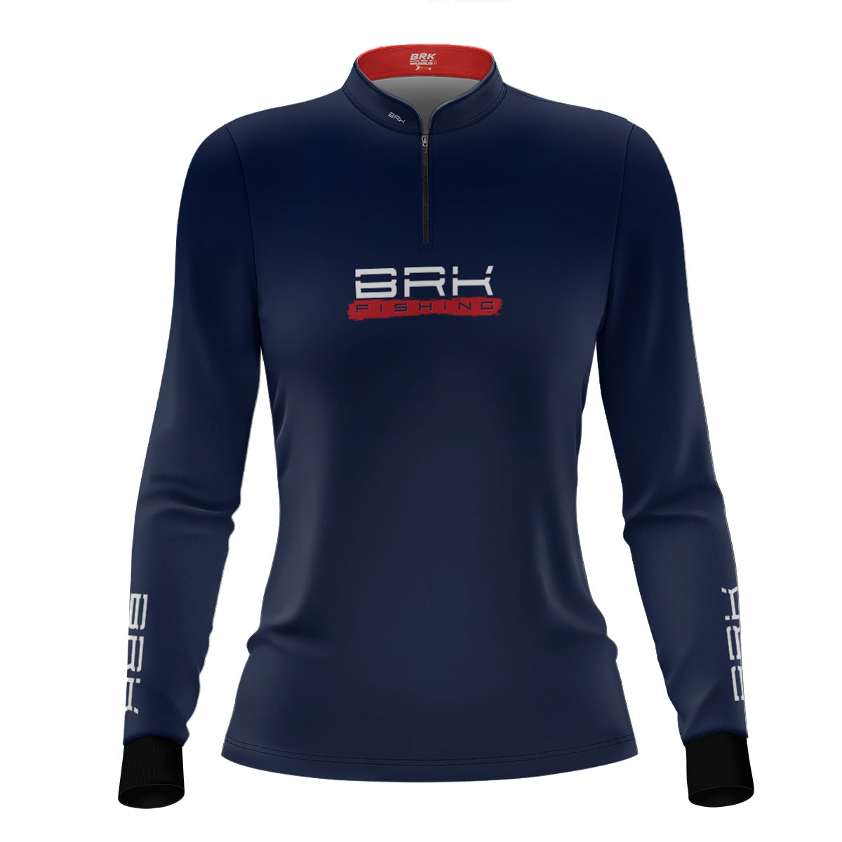 Camisa de Pesca Feminina Brk Azul Isca Artificial com Proteção UV50+