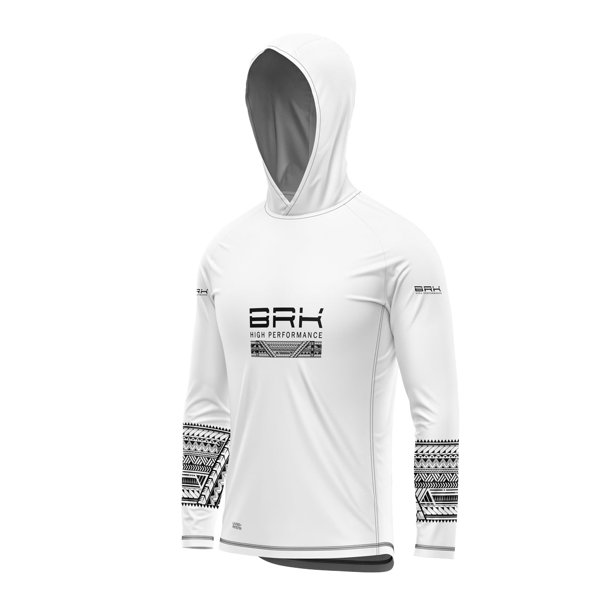Camisa de Pesca com Capuz Brk Branco com Proteção Solar UV50+