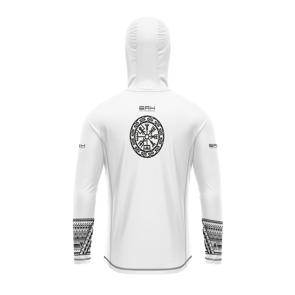 Camisa de Pesca com Capuz Brk Branco com Proteção Solar UV50+