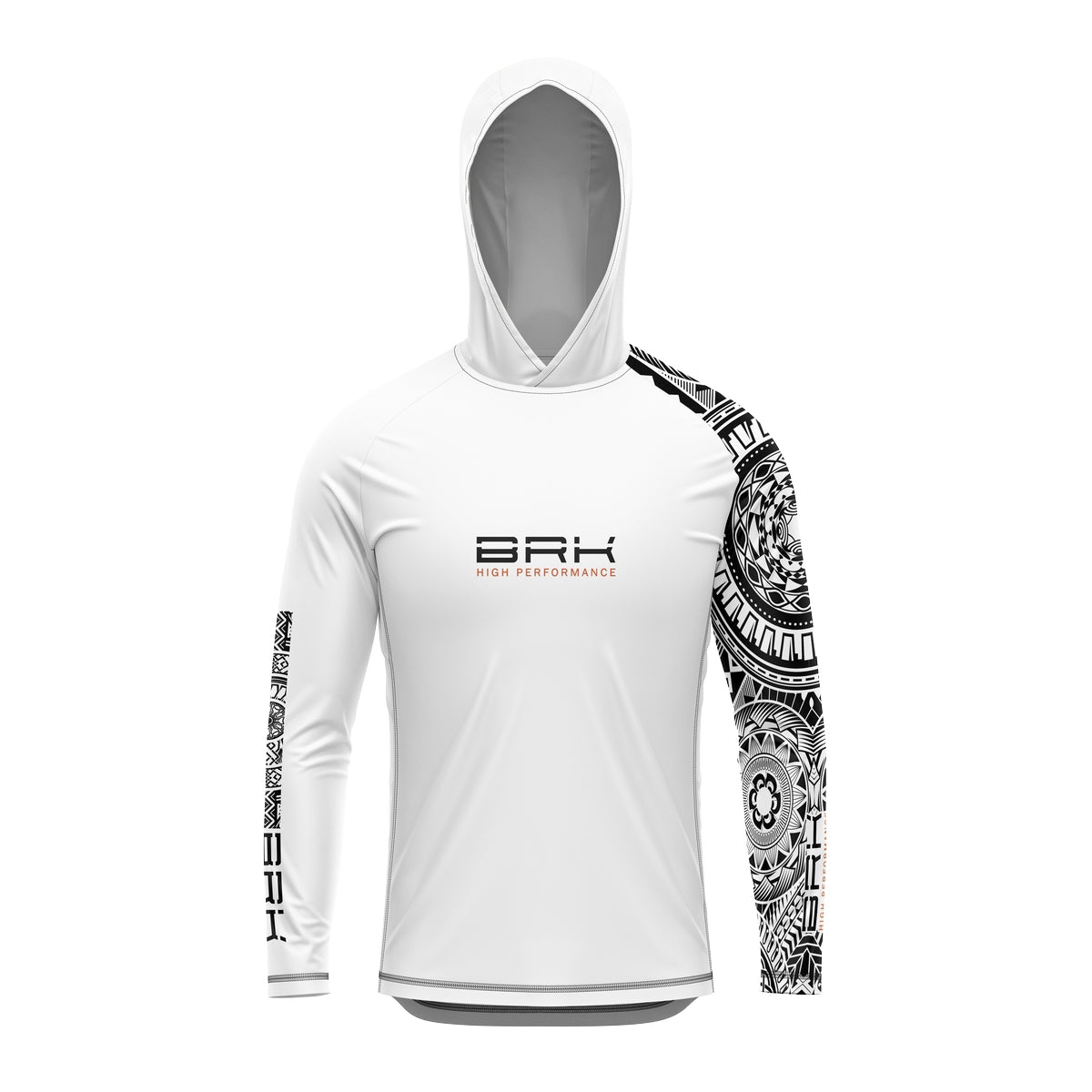 Camisa de Pesca com Capuz Brk Branca Maori com Proteção Solar UV50+