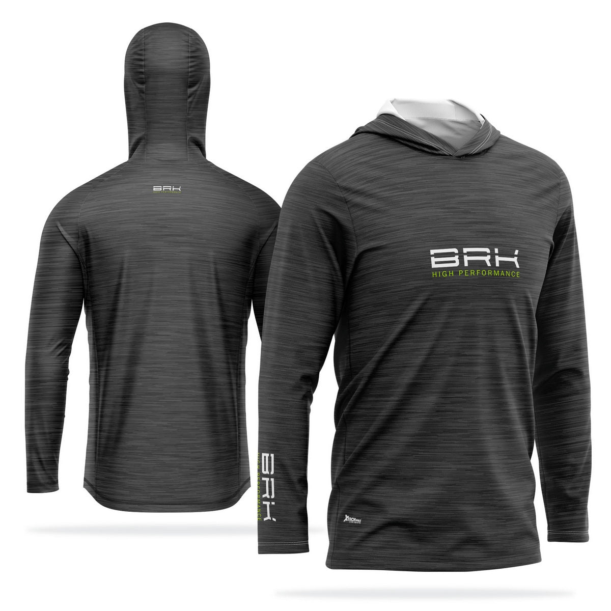 Camisa de Pesca com Capuz Brk Mescla Cinza com Proteção Solar UV50+