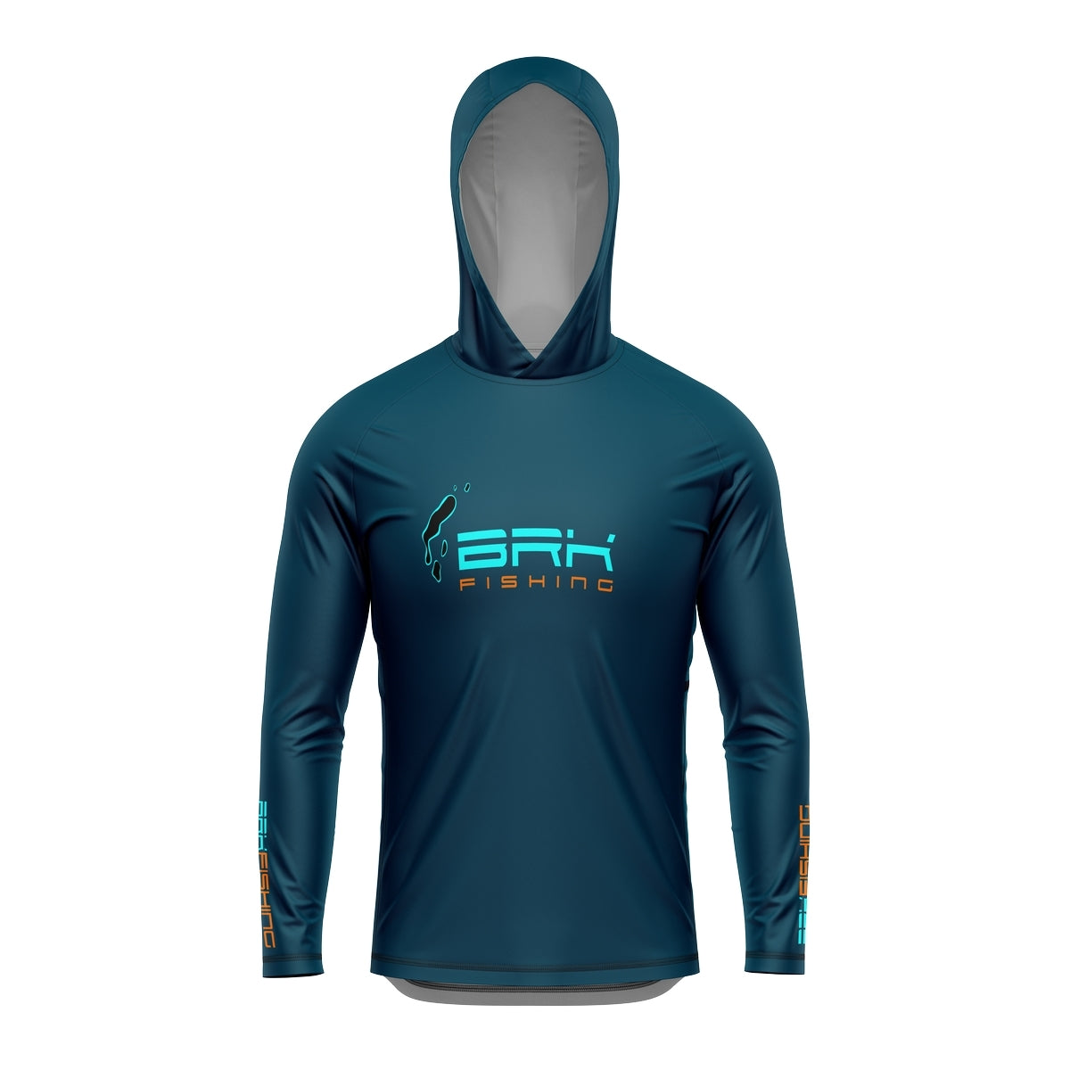 Camisa de Pesca com Capuz Brk Azul Brk Tucunaré Açu com Proteção Solar UV50+