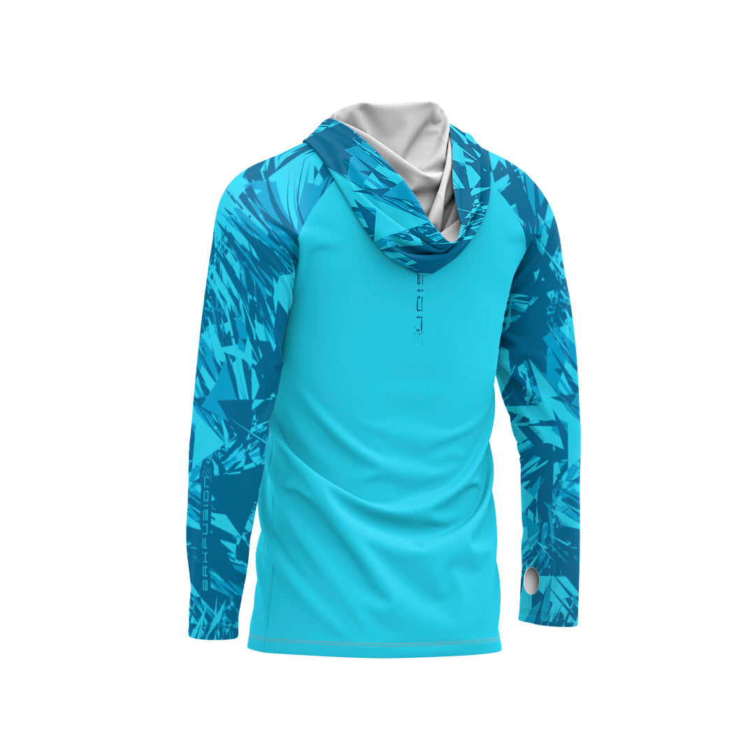 Camisa FusionX Brk Marine Azul Claro com Capuz e Proteção UV50+