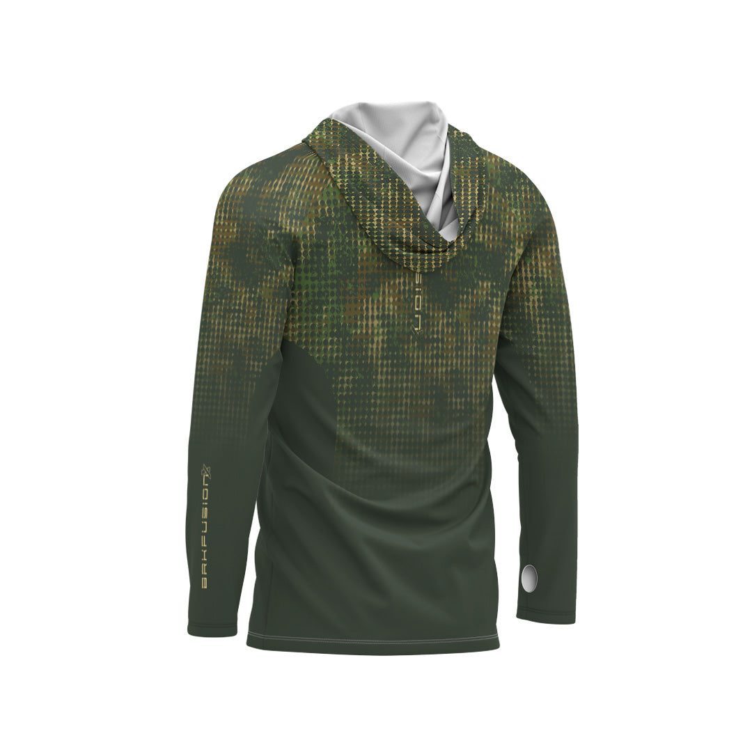 Camisa FusionX Brk Deep Verde com Capuz e Proteção UV50+