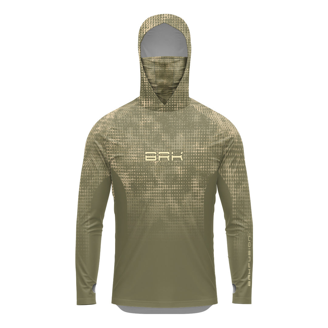 Camisa FusionX Brk Deep Verde Claro com Capuz e Proteção UV50+