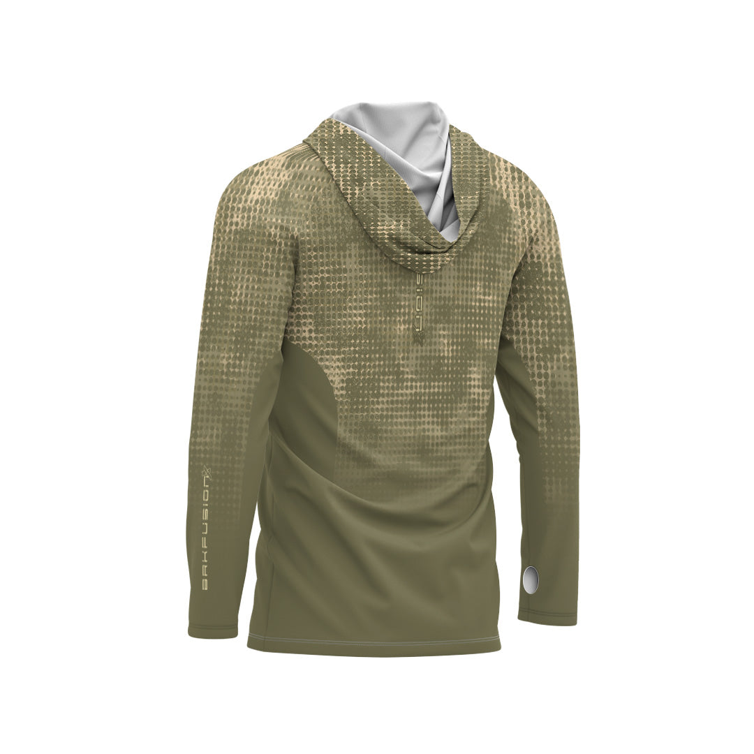 Camisa FusionX Brk Deep Verde Claro com Capuz e Proteção UV50+