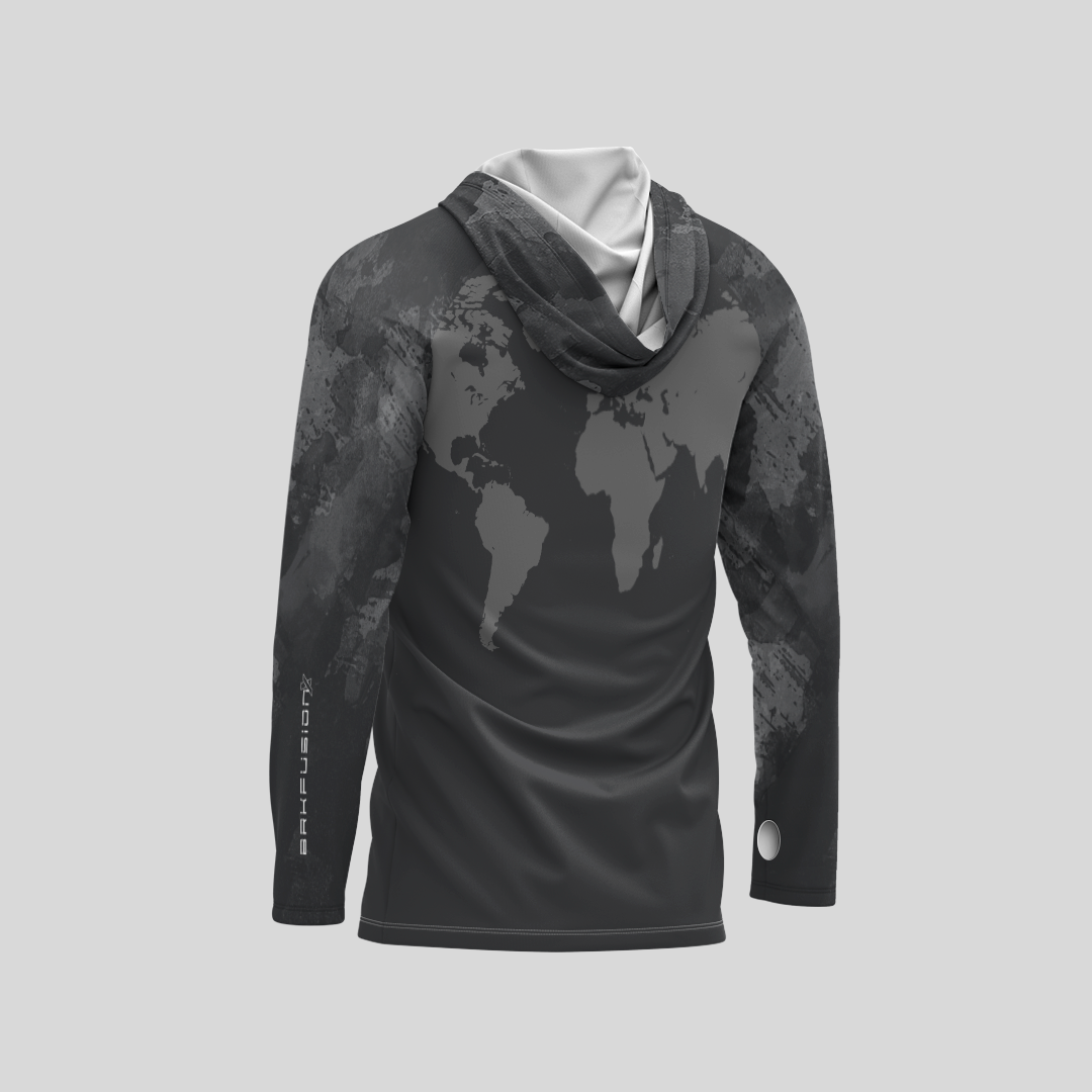 Camisa FusionX Brk Discovery Cinza com Capuz e Proteção UV50+