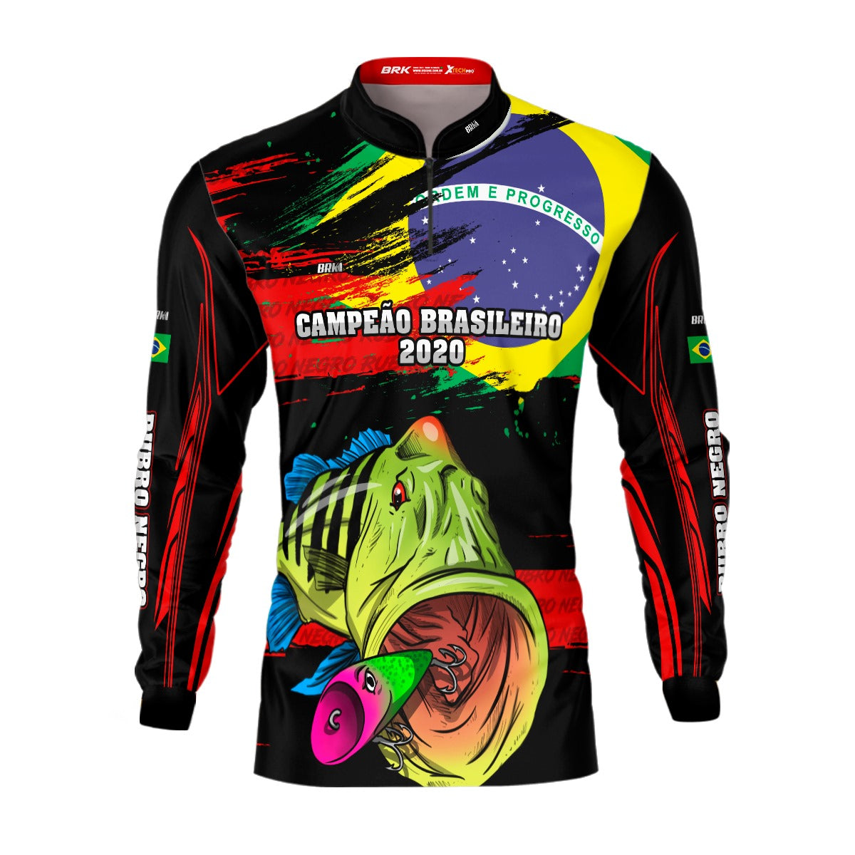 Camisa de Pesca Brk Tucunaré Azul  Futebol 92 com UV50+