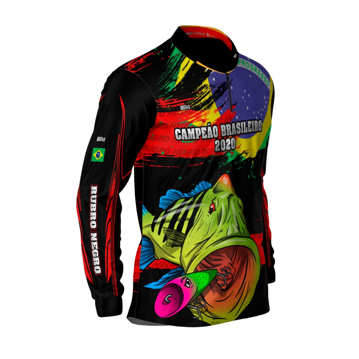 Camisa de Pesca Brk Tucunaré Azul  Futebol 92 com UV50+