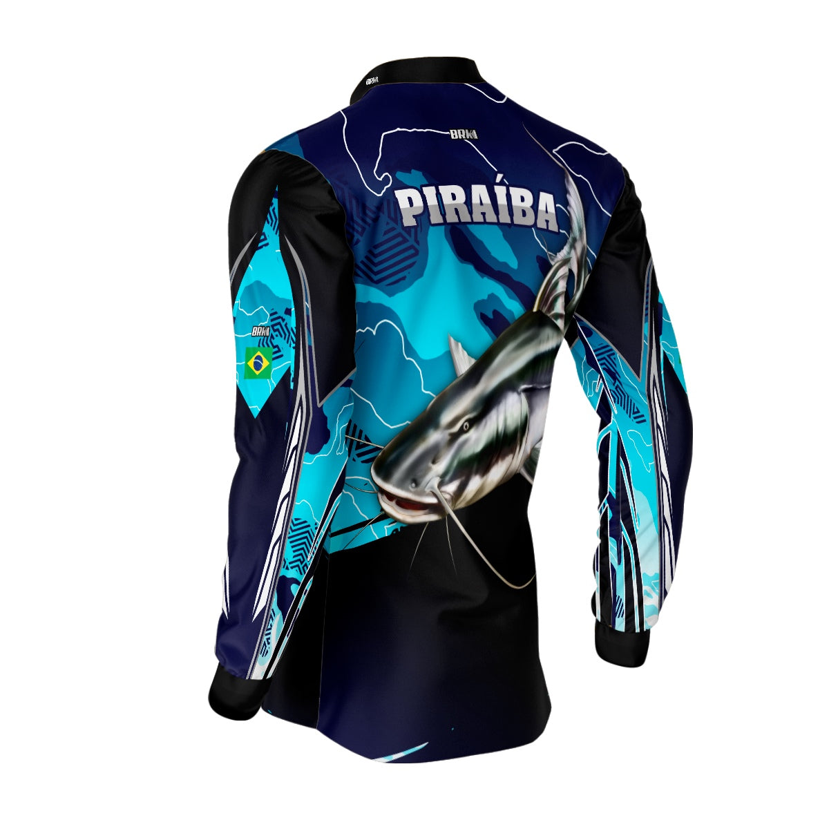 Camisa de Pesca Brk Piraiba Azul com Proteção UV50+