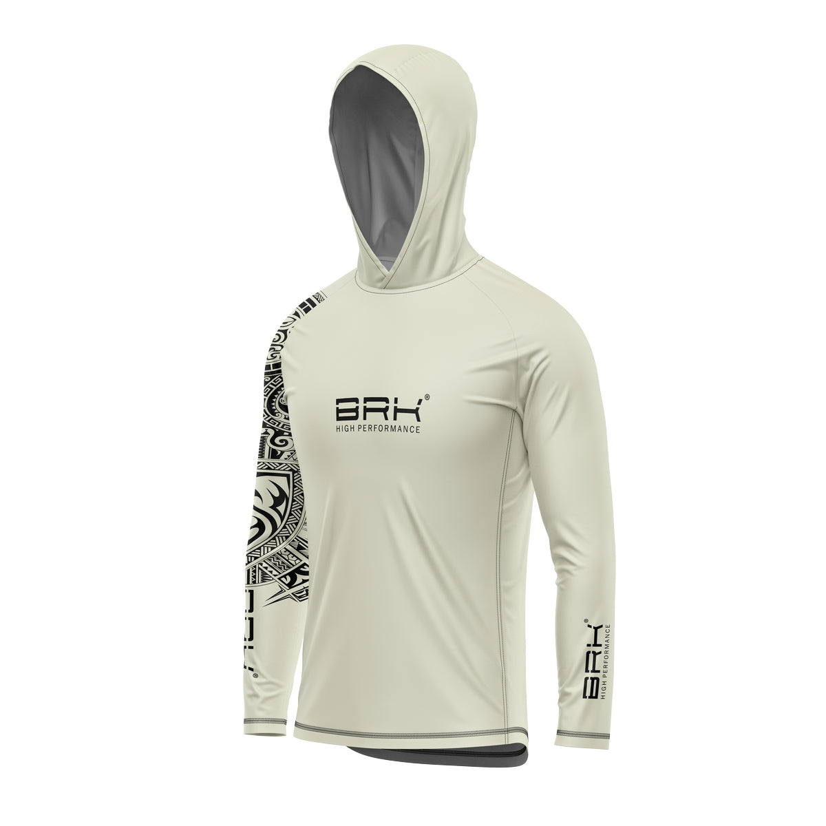 Camisa de Pesca com Capuz Brk Maori Bege com Proteção Solar UV50+