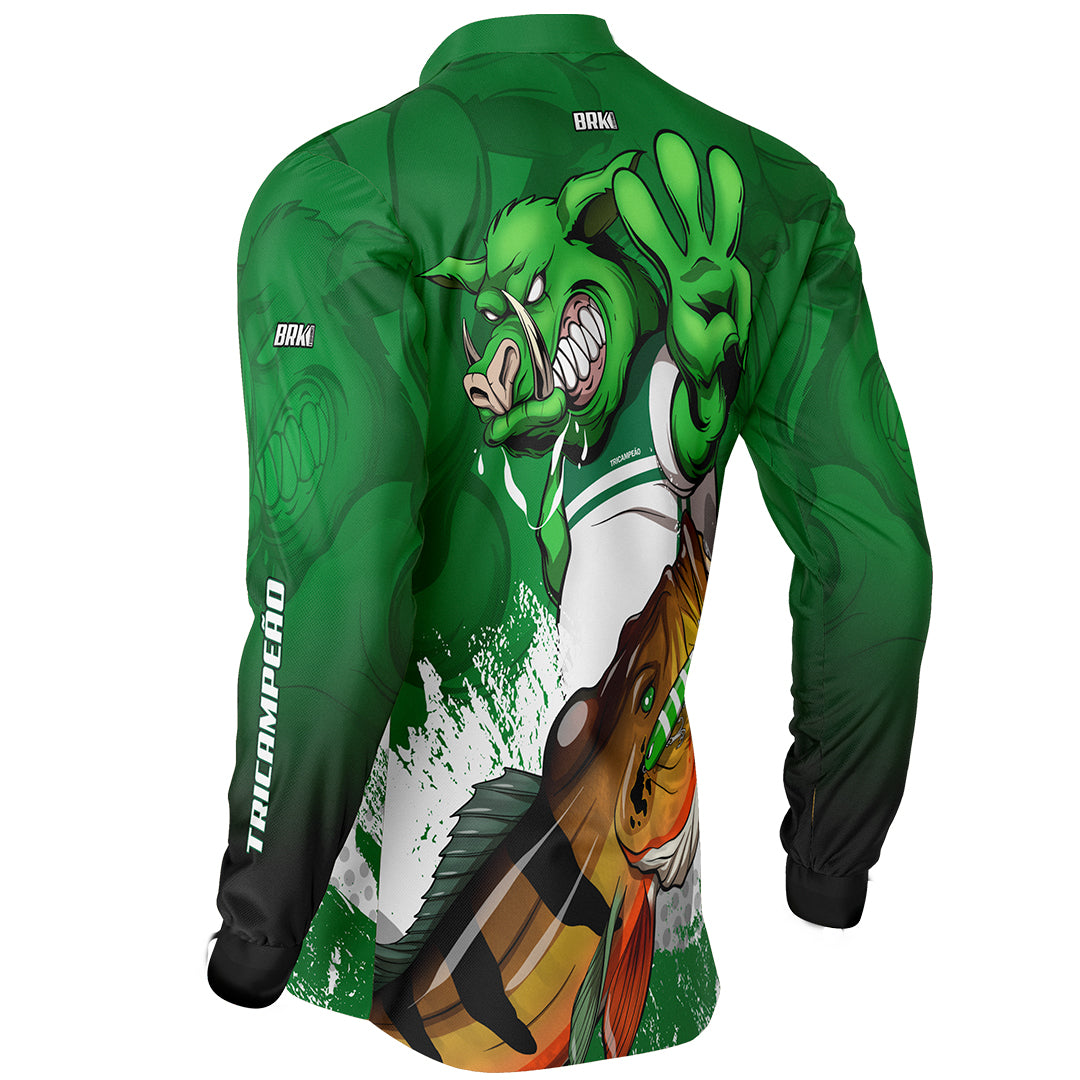Camisa de Pesca Brk Verdão Tri Libertadores com UV50+