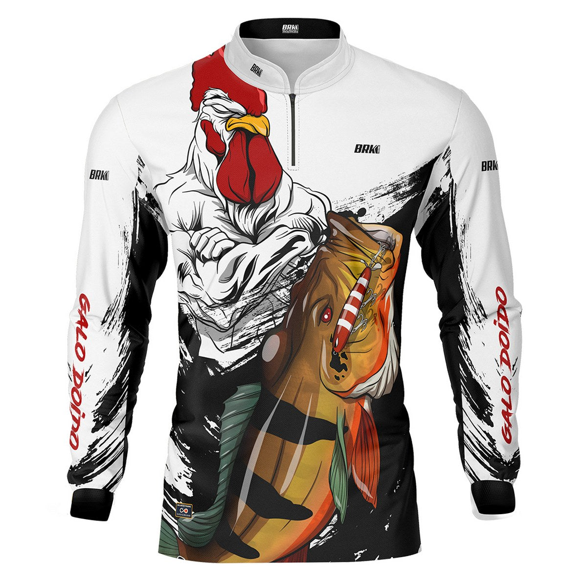 Camisa de Pesca Brk Galo Doido Bicampeão Tucunaré Açu com UV50+