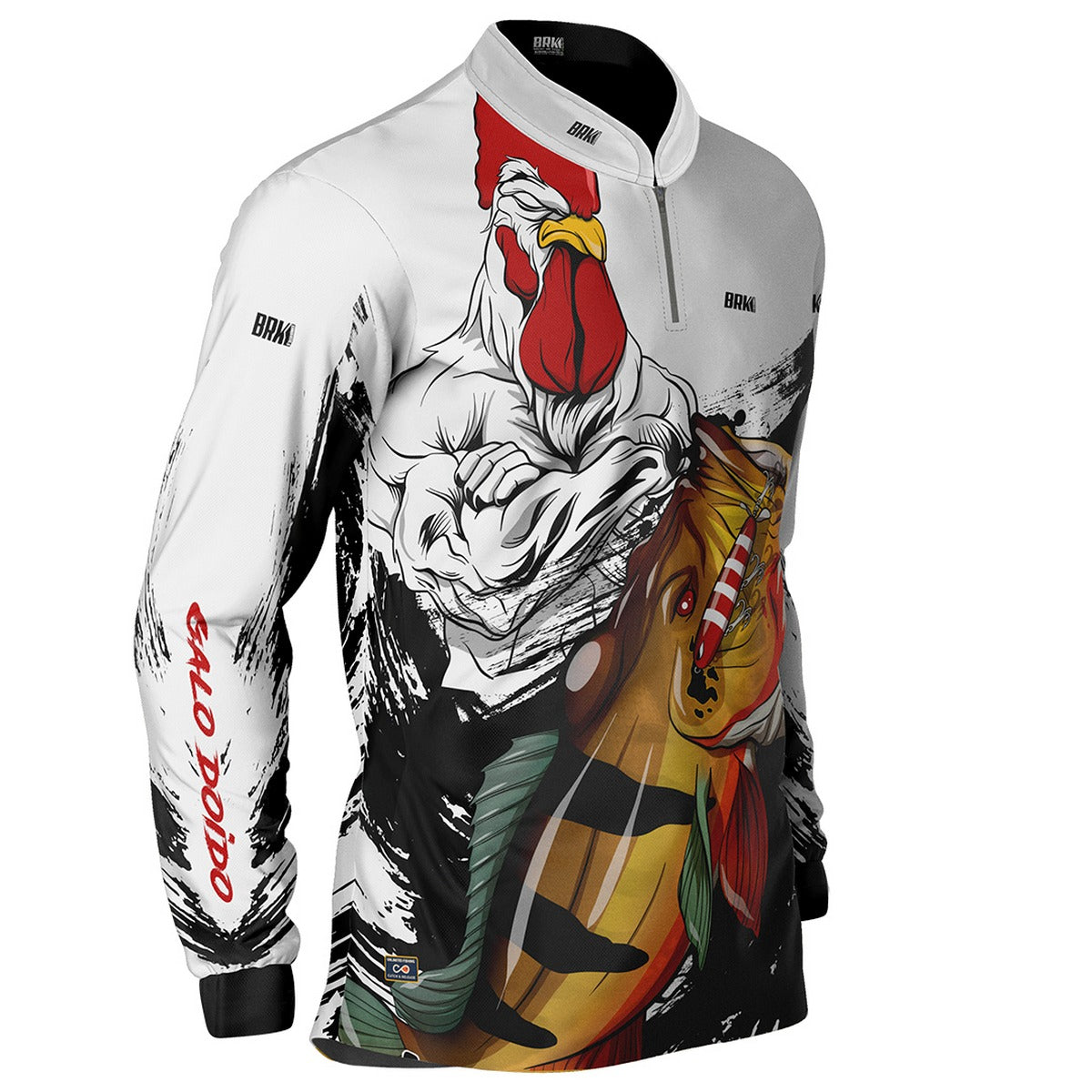 Camisa de Pesca Brk Galo Doido Bicampeão Tucunaré Açu com UV50+