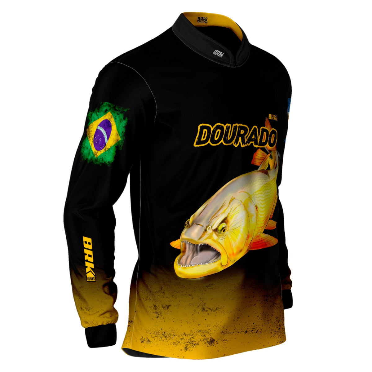 Camisa de Pesca Brk Argentina Brasil Dourado com Proteção Solar UV50+