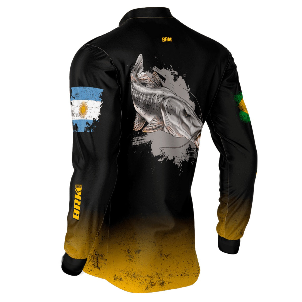 Camisa de Pesca Brk Argentina Brasil Surubim Pintado com Proteção Solar UV50+