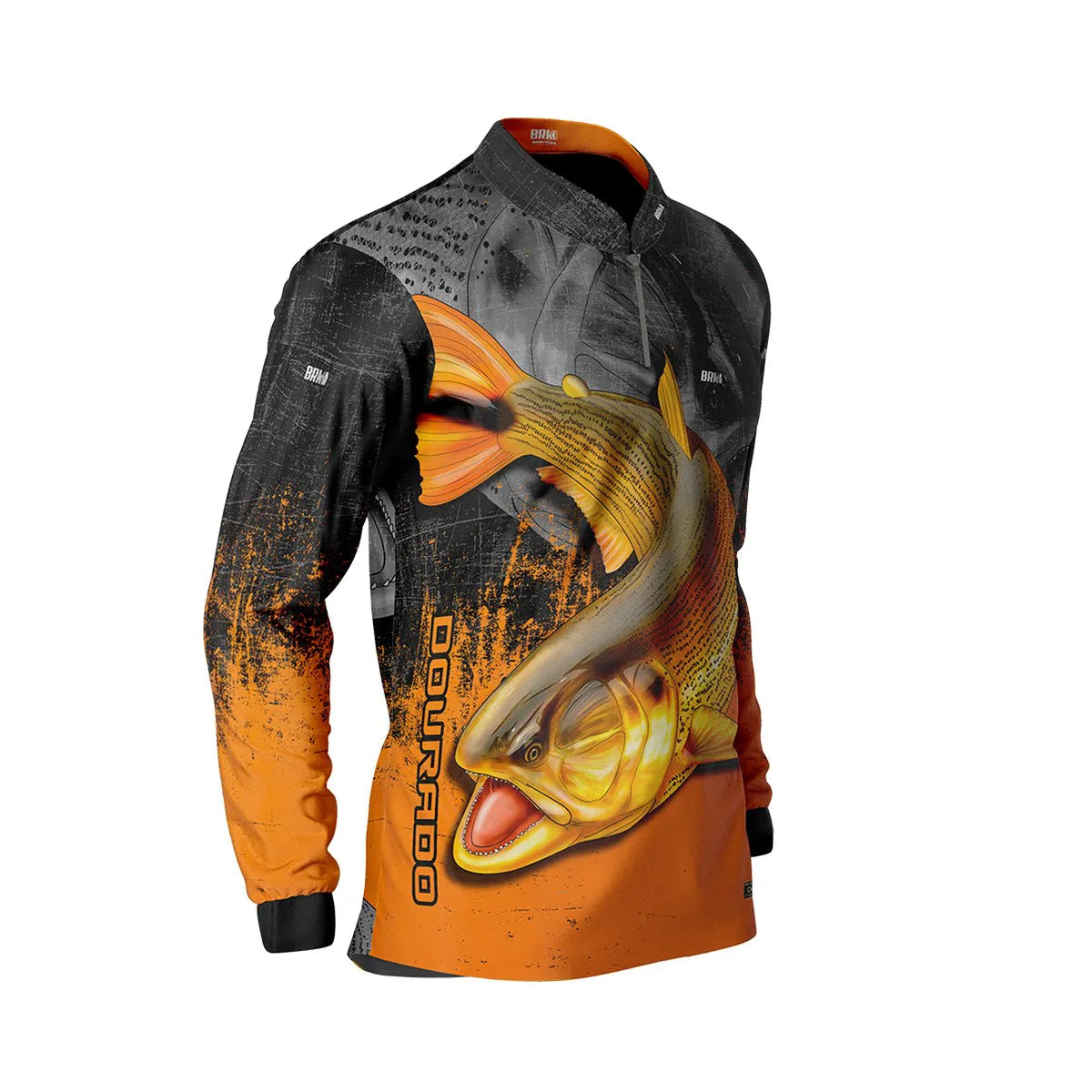 Camisa de Pesca Brk Dourado Laranja com Proteção UV50+
