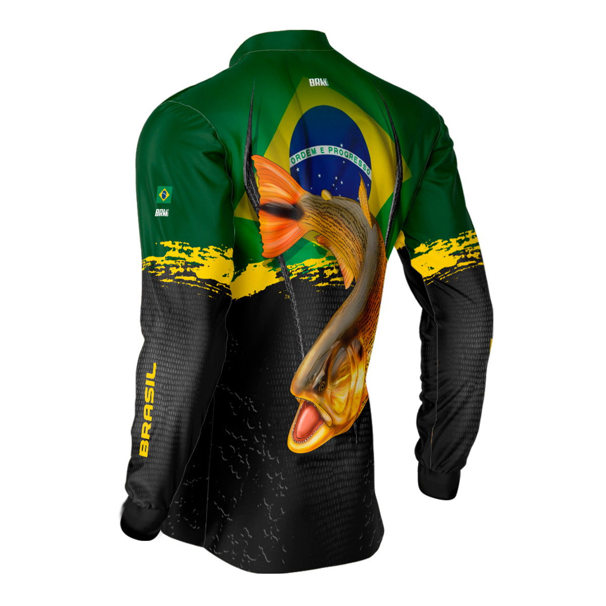 Camisa Masculina Brk Dourado Brasil Proteção Solar UV50+