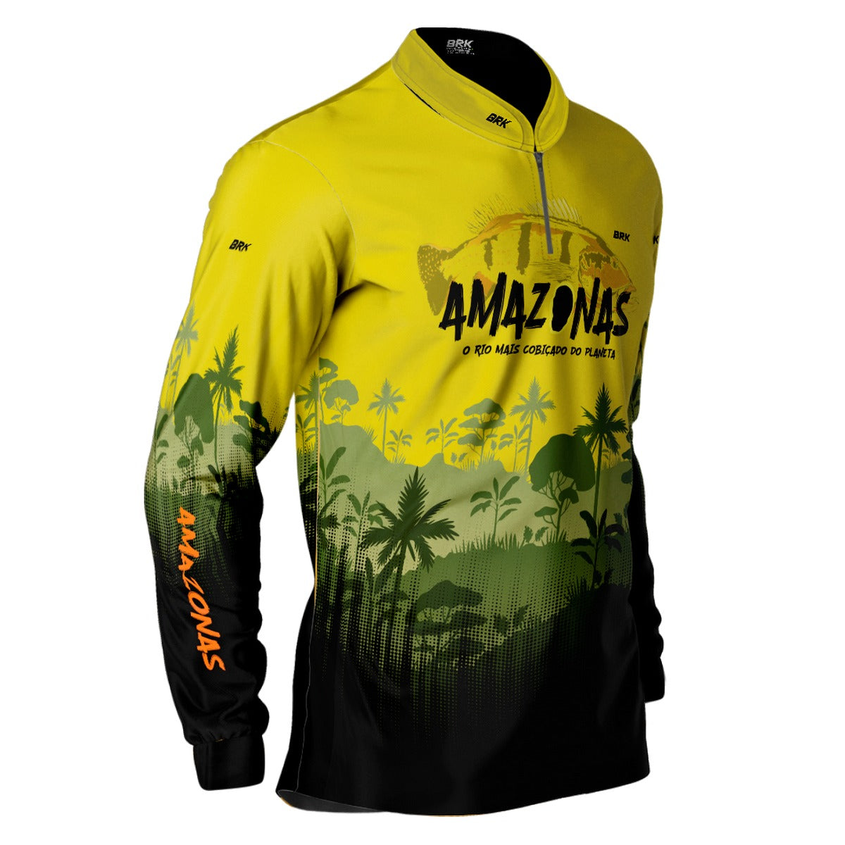 Camisa de Pesca Brk Amarela Amazonas com UV50+