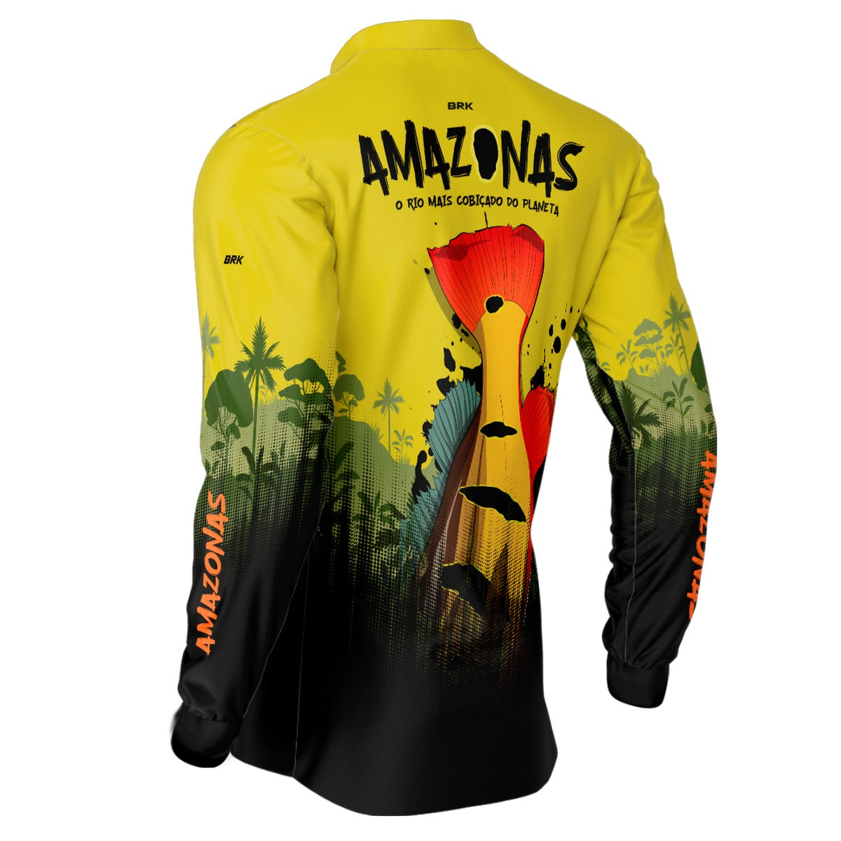Camisa de Pesca Brk Amarela Amazonas com UV50+