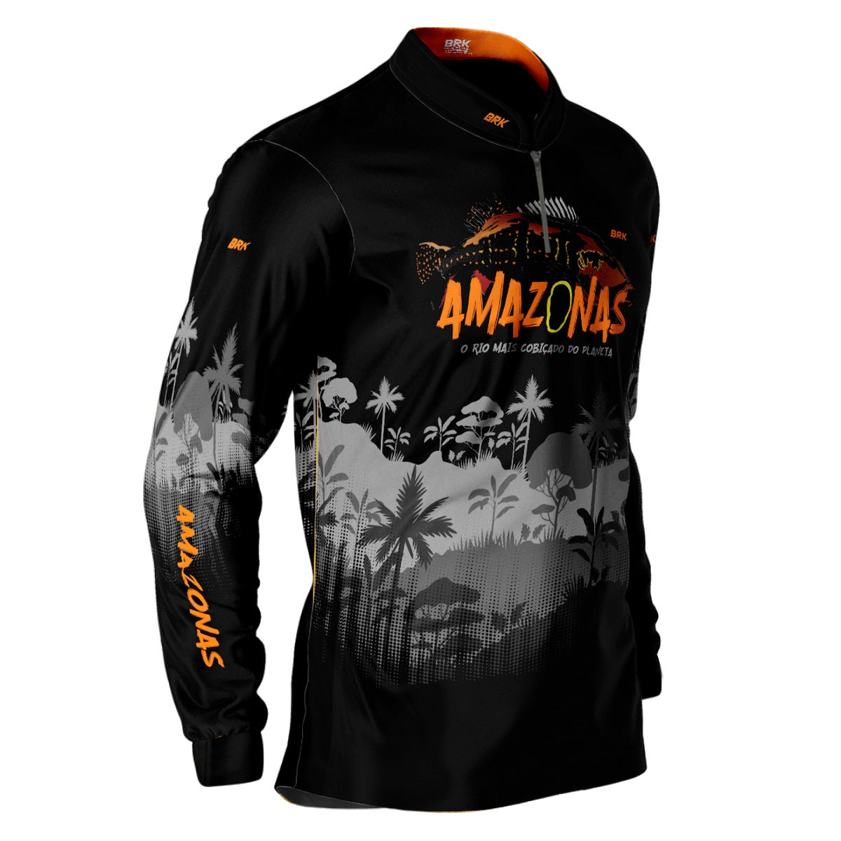 Camisa de Pesca Brk Preta Amazonas com UV50+
