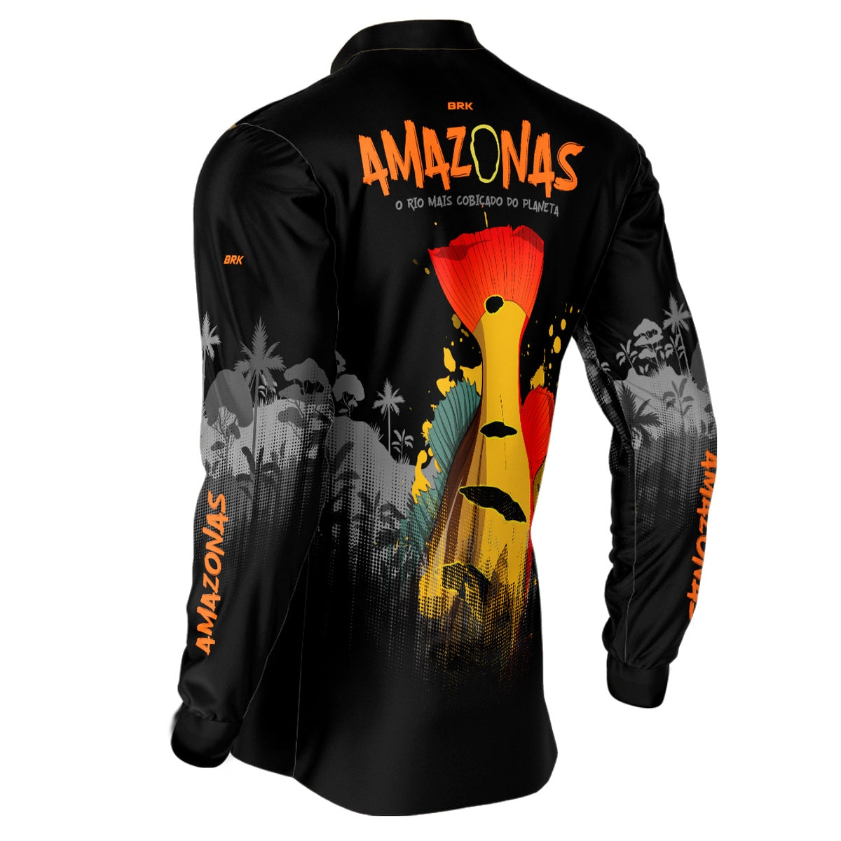 Camisa de Pesca Brk Preta Amazonas com UV50+