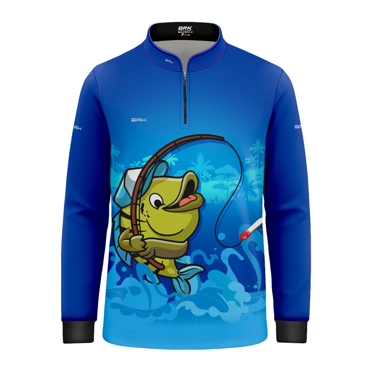 Camisa de Pesca Infantil Brk Tucunaré Azul com UV50 +