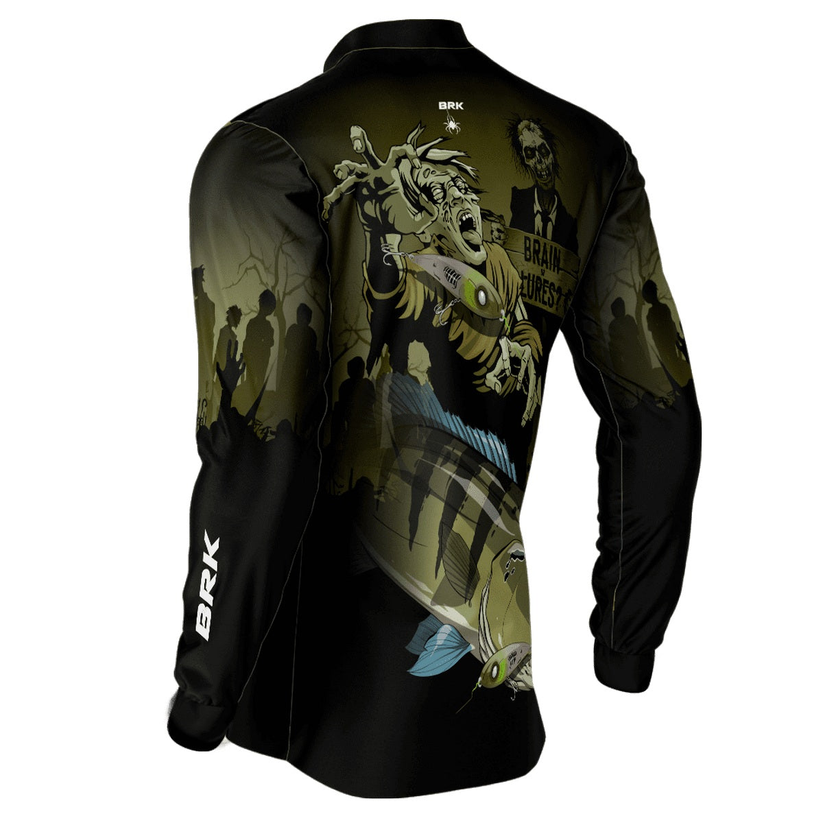 Camisa de Pesca Brk Halloween Tucuna Azul Zumbi com UV50+